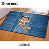 Kawaii Welcome Floor Mats Animal Cute Cat Dog Print