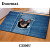 Kawaii Welcome Floor Mats Animal Cute Cat Dog Print